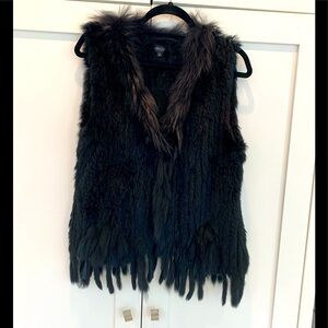 Nwot 100% rabbit fur and 100% raccoon fur vest size small